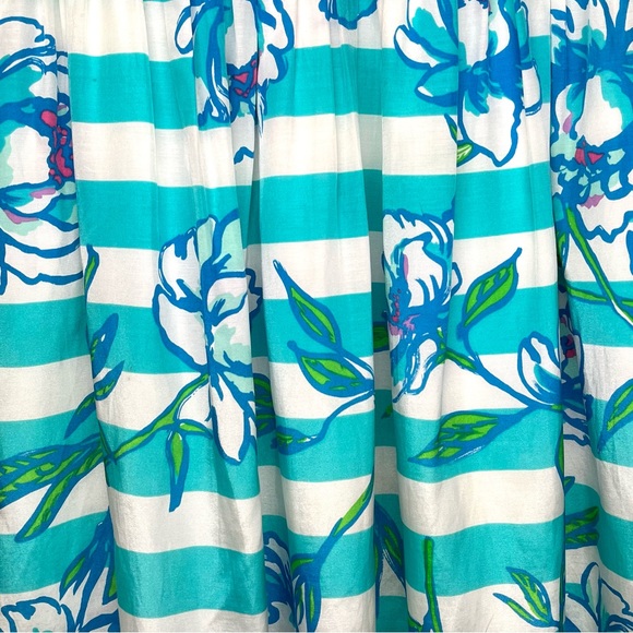 Lilly Pulitzer Roswell Shorley Blue Tossing The Line Fit and Flare Dress Size 00 - Picture 7 of 7